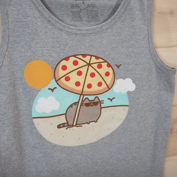 Pusheen Shirts Pusheen Cool Cat Pizza On The Beach Tank Top Tshirt